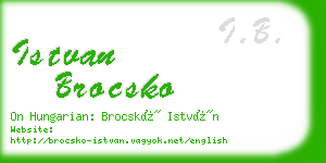 istvan brocsko business card
